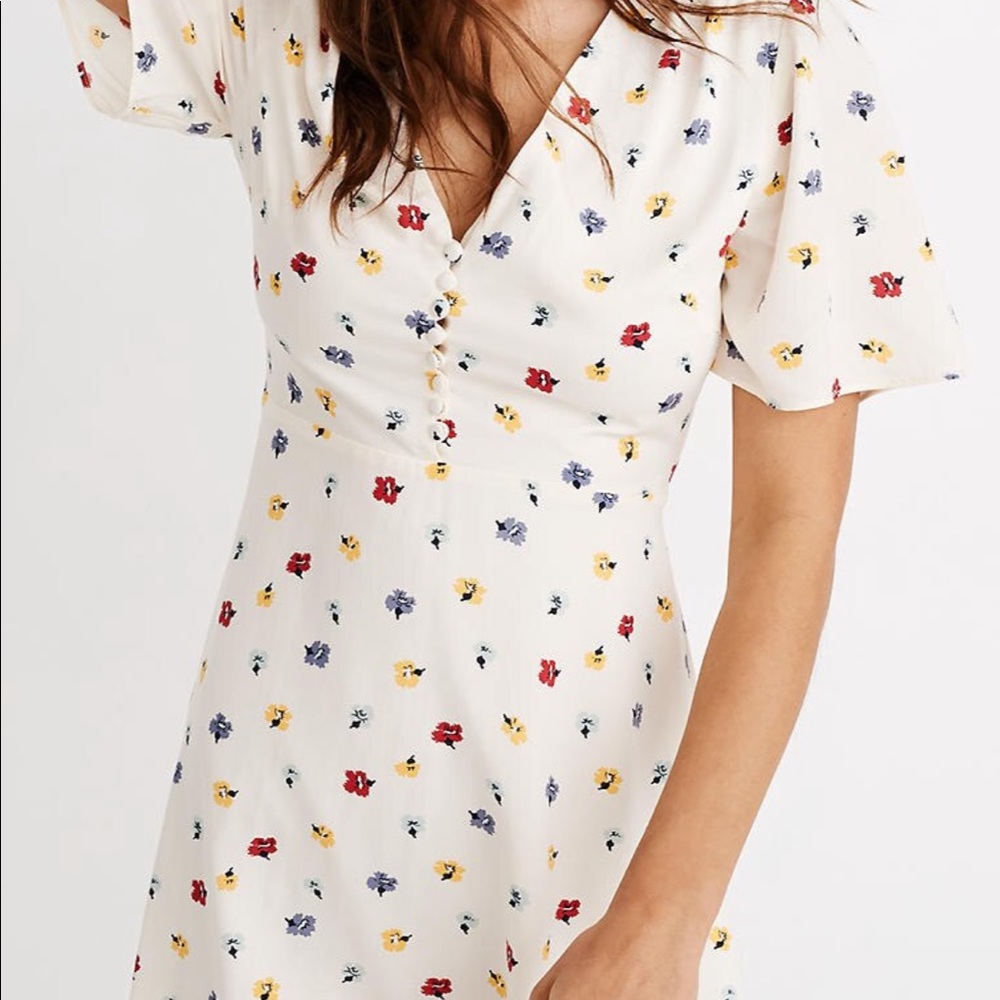 Madewell Orchard Flutter-Sleeve Dress